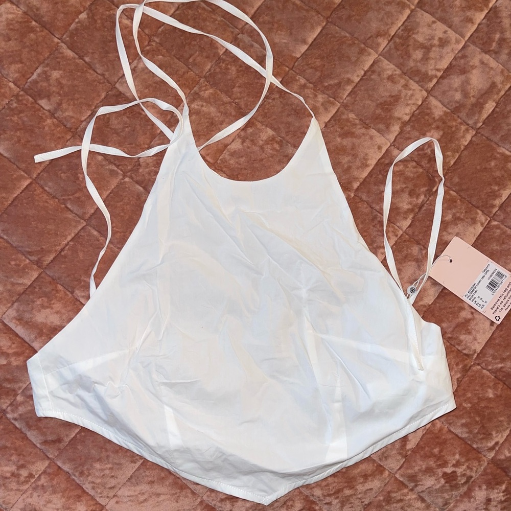 White Backless Top